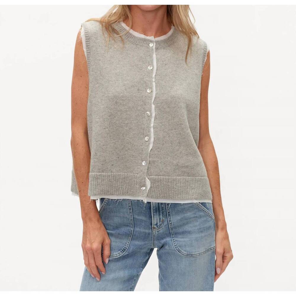 NEW SIX/FIFTY maria sleeveless top in heather gray